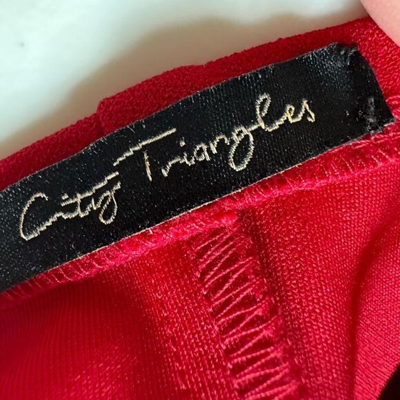 NWOT City Triangles Women’s Red Notch Neckline Spaghetti Strap Bodycon Dress  XS - Picture 4 of 5